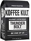 Koffee Kult Thunder Bolt Dark Roast Coffee Beans, Whole Bean, Fresh Roasted, 100% Arabica Robust Blend of Colombian And Brazil Whole Beans Bulk 32oz