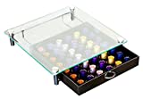 DecoBros Crystal Tempered Glass Nespresso OriginalLine Storage Drawer Holder for Capsules