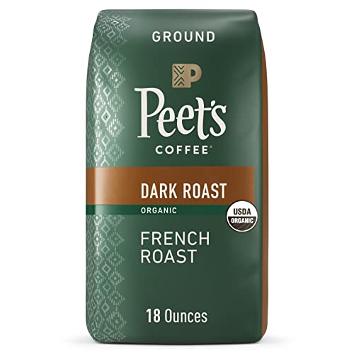 Peet's Coffee, Dark Roast Ground Coffee - Organic French Roast 18 Ounce Bag, USDA Organic