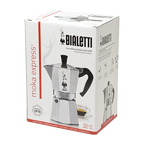 Bialetti Express Moka Pot, 6 -Cup, Aluminum Silver