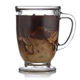 Libbey Kona Glass Coffee Mugs, 16-ounce, Set of 6