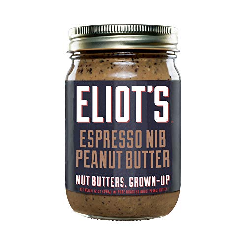 Eliot's Nut Butters Natural No Sugar Added Crunchy Peanut Butter, Low Carb, Keto Friendly, Espresso Nib, 12 Ounce