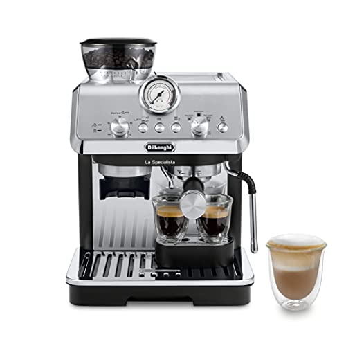 De’Longhi La Specialista Arte EC9155MB, Espresso Machine with Grinder, Bean to Cup Coffee & Cappuccino Maker with Professional Steamer, My Latte Art Milk Frother,Barista SS Kit Included, 1450W, Metal