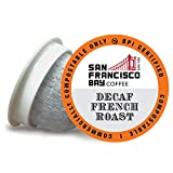 San Francisco Bay Compostable Coffee Pods - DECAF French Roast (80 Ct) K Cup Compatible including Keurig 2.0, Dark Roast, Swiss Water Processed