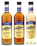 Da Vinci Sugar Free Syrup Variety 3 Pack of Vanilla, Caramel and Original Hazelnut 750mL each (25.4 FL Oz)