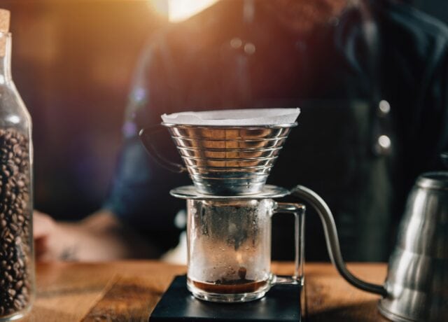 kalita wave dripper in wooden table